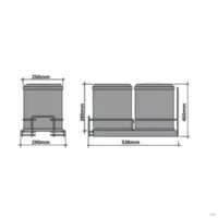 Porta Residuos Doble Extraible 2 x 12lts