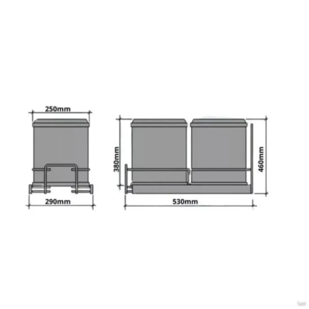 Porta Residuos Doble Extraible 2 x 12lts