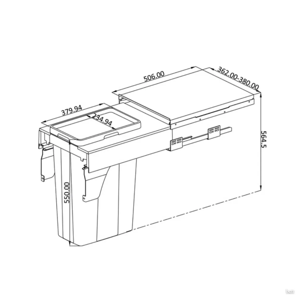 Porta Residuos Extraible 35lts. Modulo 400