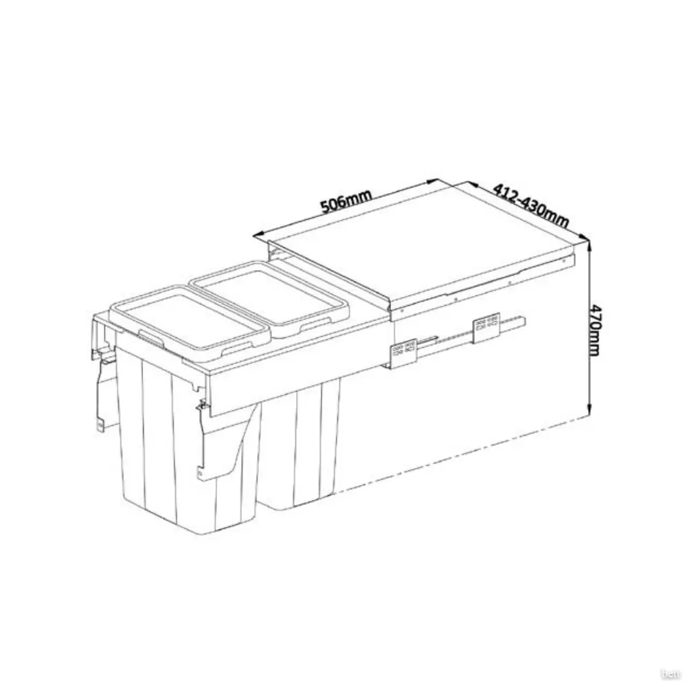 Porta Residuos Doble Extraible 2 x 21lts. Modulo 450