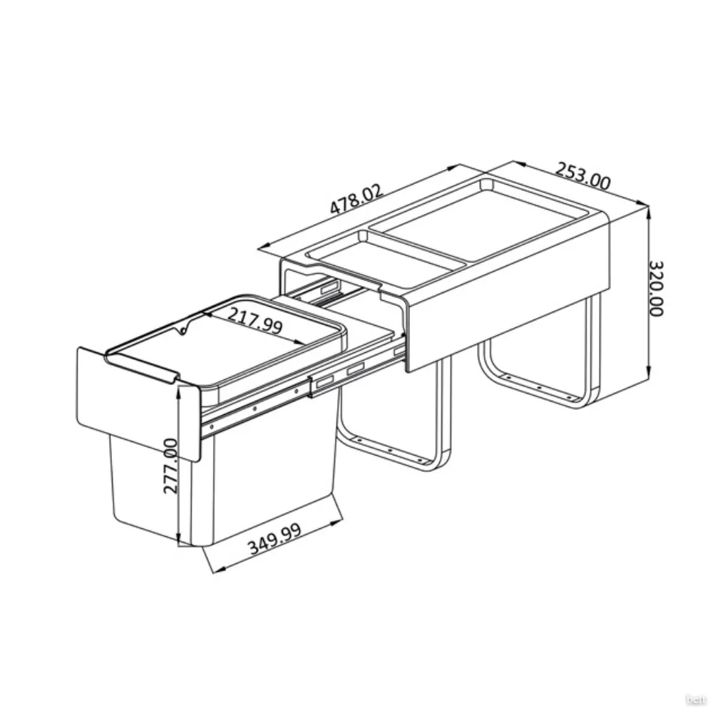 Porta Residuos Extraible 19lts. Modulo 300