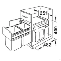 Porta Residuos Doble Extraible 2 x 15lts. Modulo 300mm