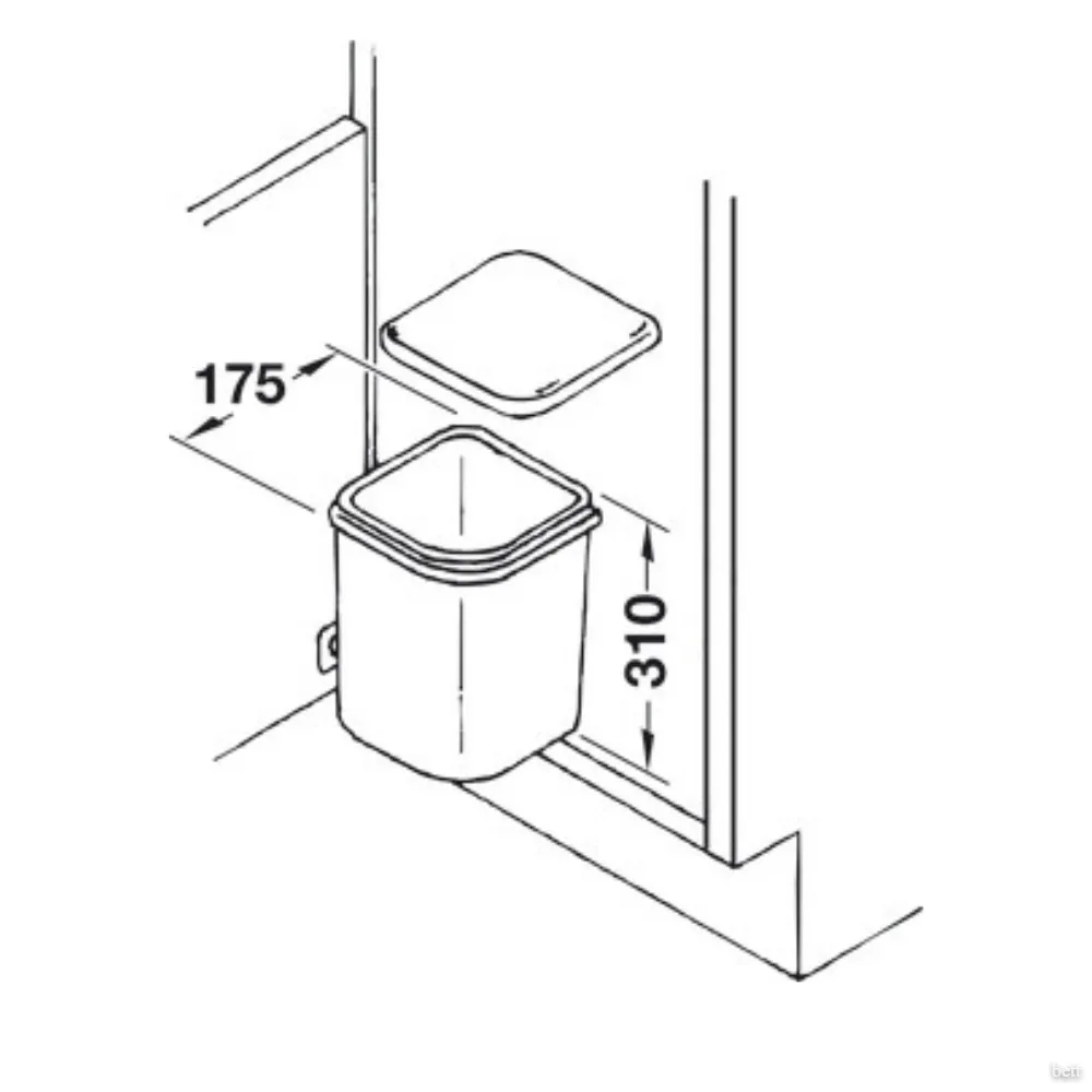 Porta Residuos Montable 5lts.Modulo 300mm