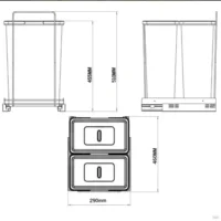 Porta Residuos Doble Extraible 2 x 24lts. Modulo 400mm