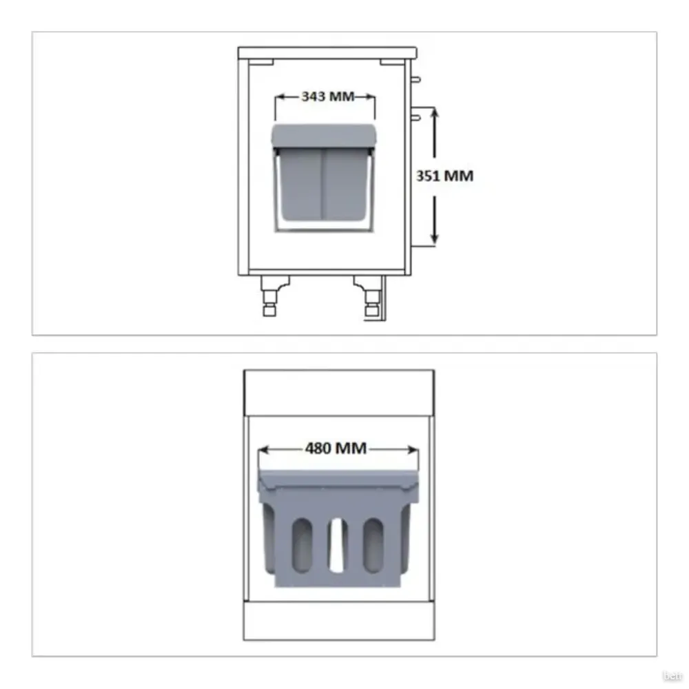 Porta Residuos Doble Extraible 2 x 24lts