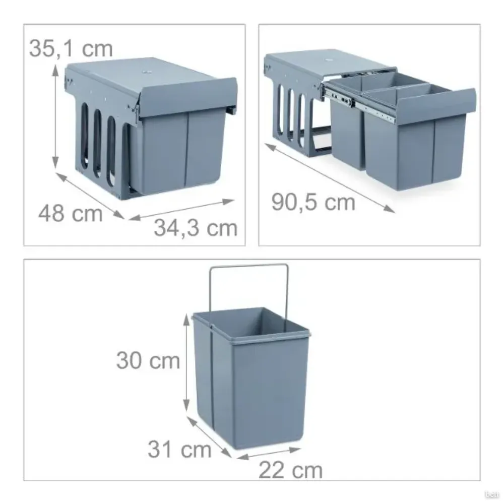 Porta Residuos Doble Extraible 2 x 24lts