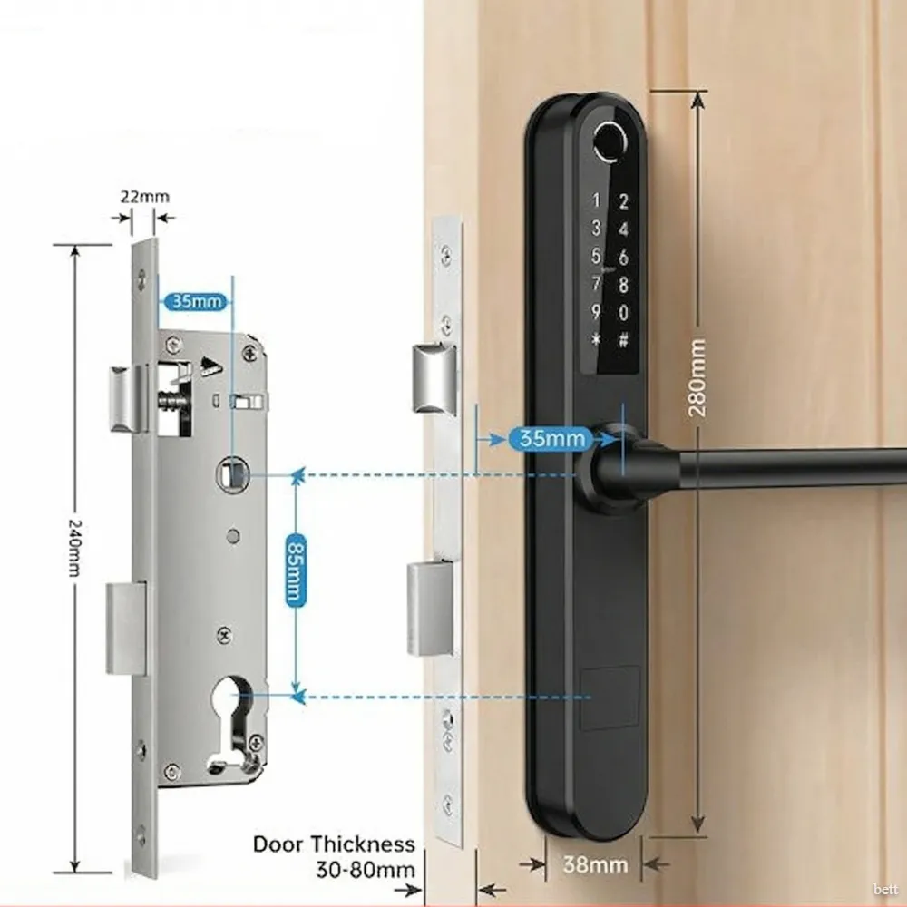 Cerradura Digital QBO S31 Angosta. Negro