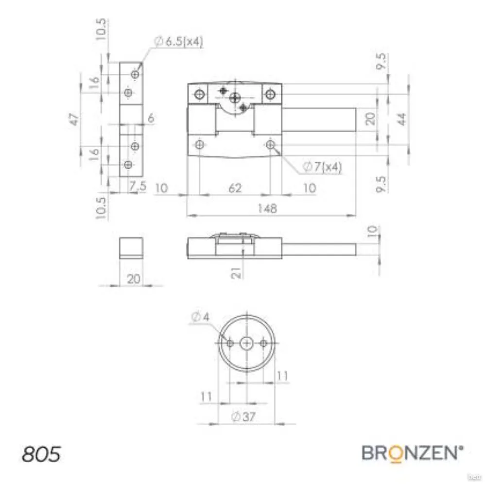 Pasador Llave Cruz Bronzen