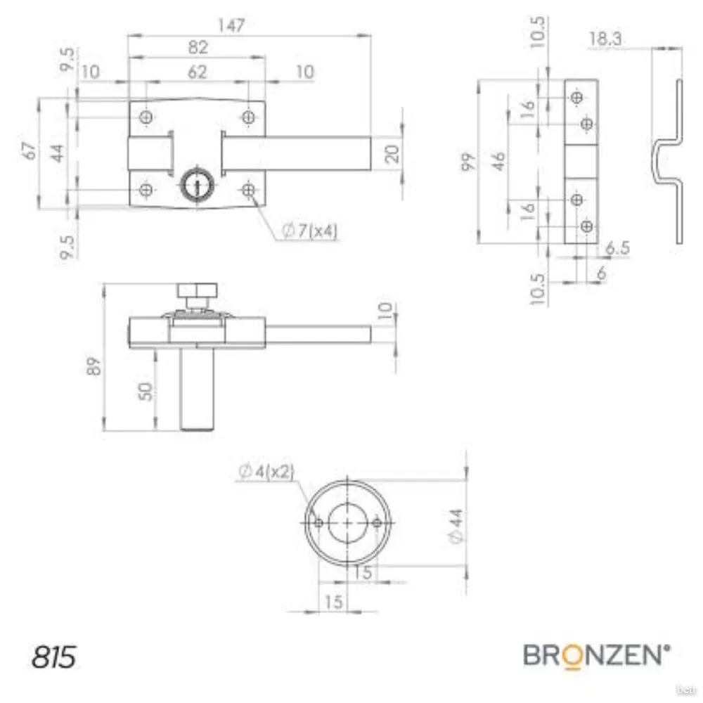 Pasador Computado Antipanico Bronzen Cromado