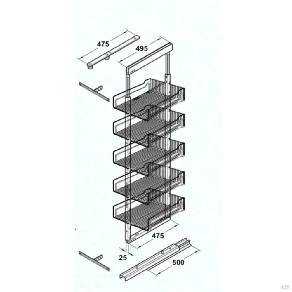 Columna Extraible Hafele 5 canastos