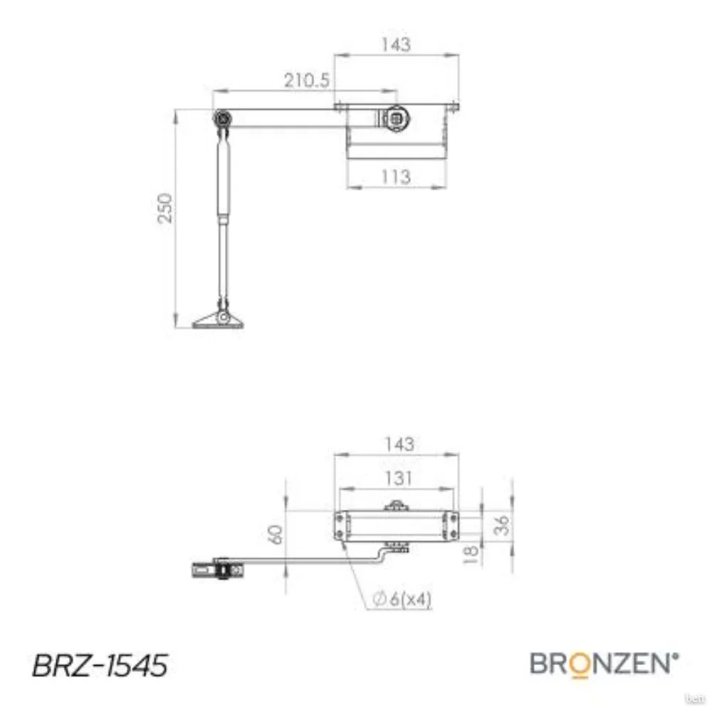 Cierrapuerta Hidraulico Aereo Bronzen
