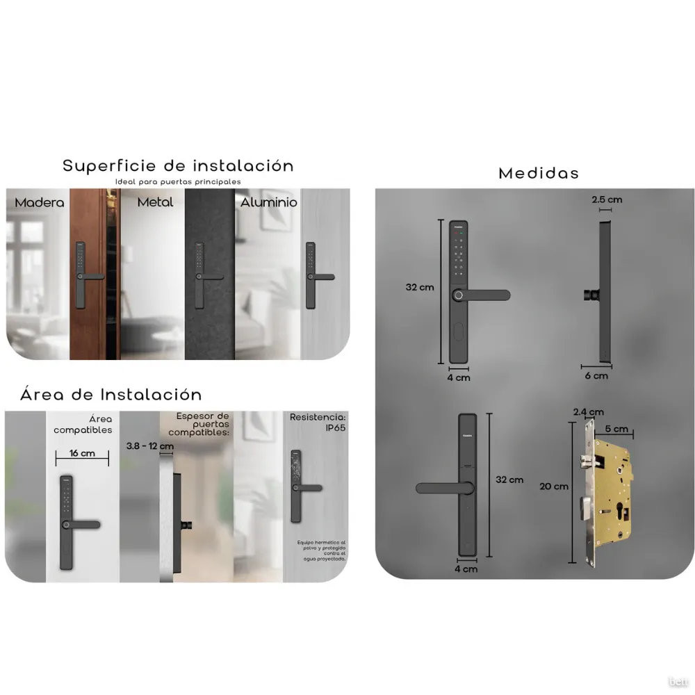 Cerradura Digital Kaadas S10-5W Angosto Inox
