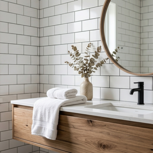 Mampara de Baño Fija Esmrilada 90cm