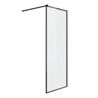 Mampara de Baño Fija Marco Negro 80cm