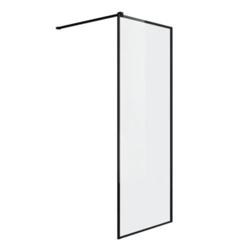 Mampara de Baño Fija Marco Negro 80cm