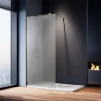 Mampara de Baño Fija Esmrilada 80cm