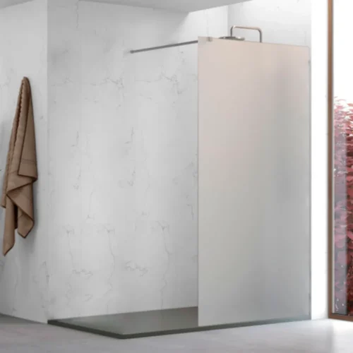 Mampara de Baño Fija Esmrilada 80cm