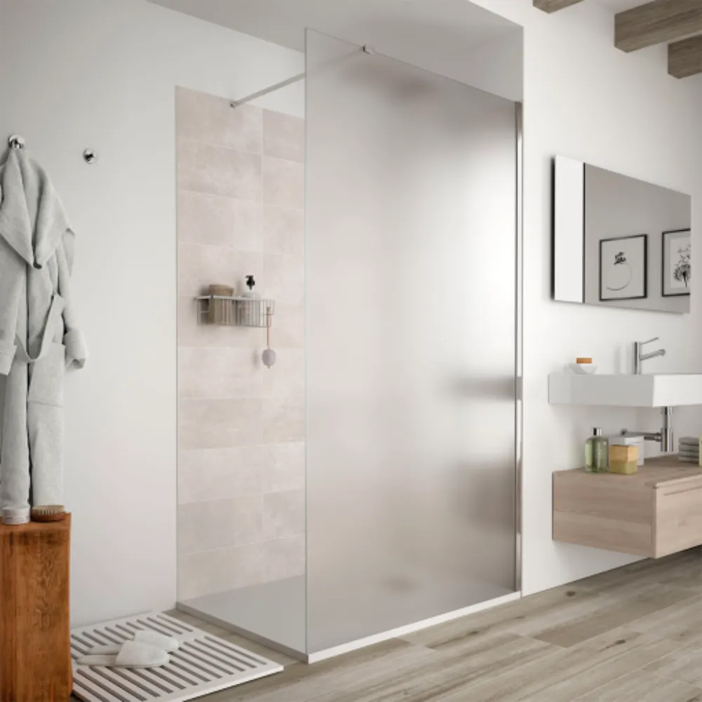 Mampara de Baño Fija Esmrilada 90cm