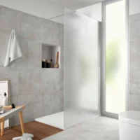 Mampara de Baño Fija Esmrilada 90cm