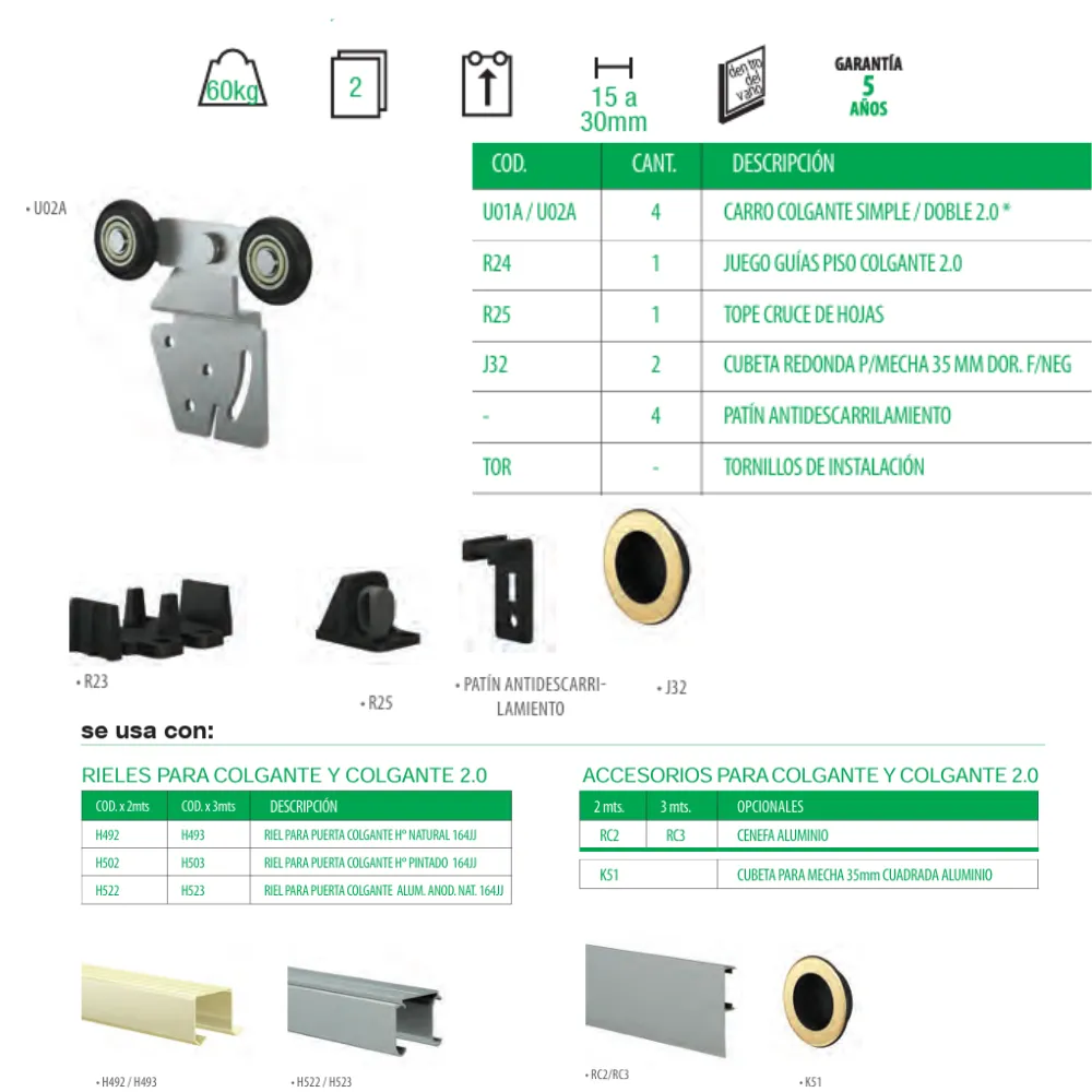 Kit Colgante Doble 2.0 Completo